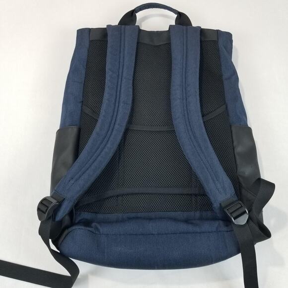 Duchamp London Backpack Navy Blue Black Two Tone Daypack Rucksack Zip Pockets - Picture 3 of 9